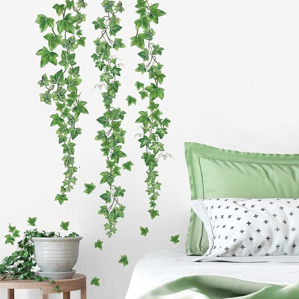 1 hängande vinstockar väggdekaler vintergröna murgröna löv väggdekaler säng