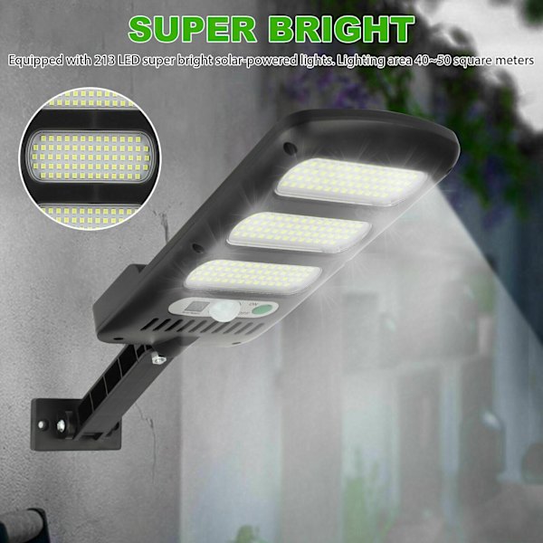 Udendørs solcellelamper 2-pak 213 LED udendørs sikkerhedslamper med M