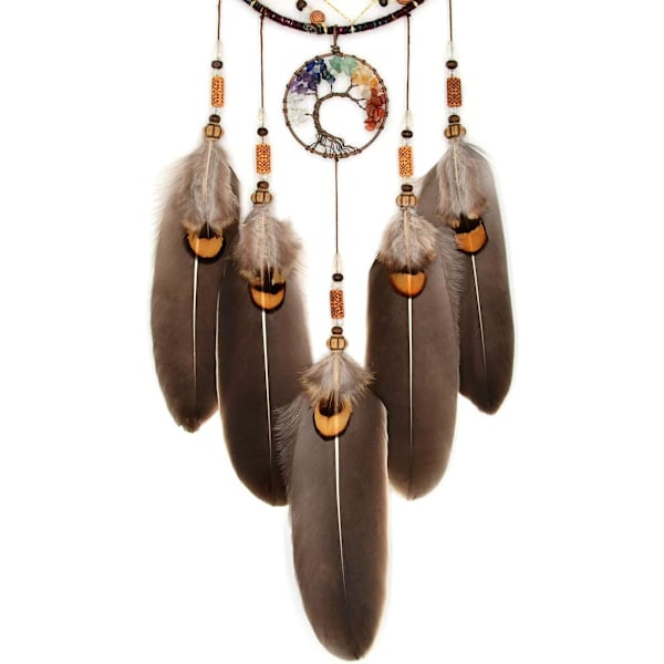 1 stk Livets Træ Drømmfangere til Soveværelse Voksen Brun Boho Drømmfangere Væghængning til Piger Chakra Krystal Healing
