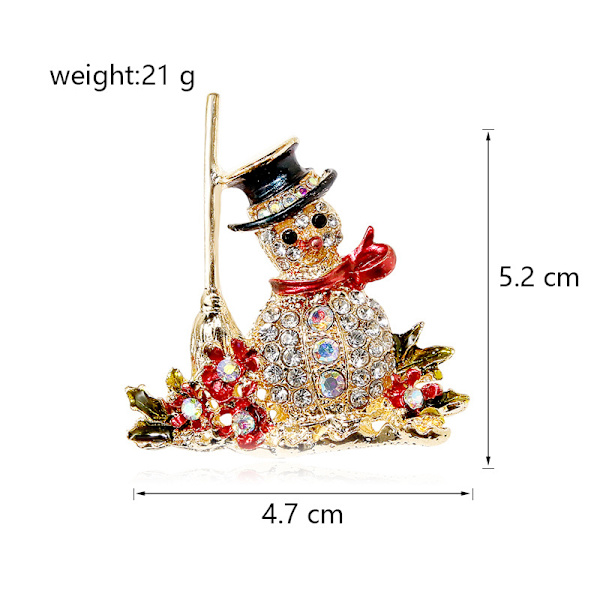 Silverfärgad Snögubbe Brooch med Österrikiska Kristaller
