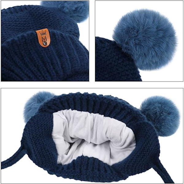 Vinterhatte til baby Vinter varm hat Vinter hat hue med øre F