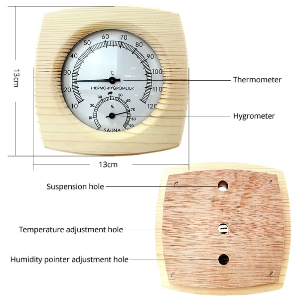 Sauna Termometer Træ Thermohygrometer Termometer Hygromet