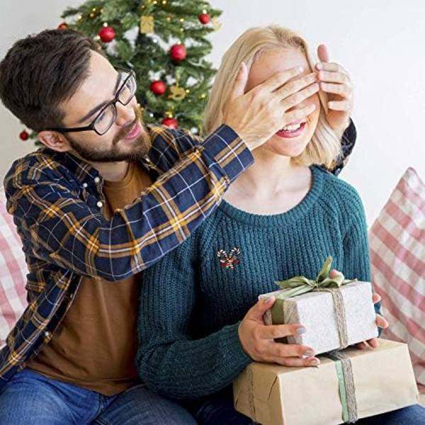Julbrocher för kvinnor, flerfärgade strasskristall emalj jul smycken present till flickor