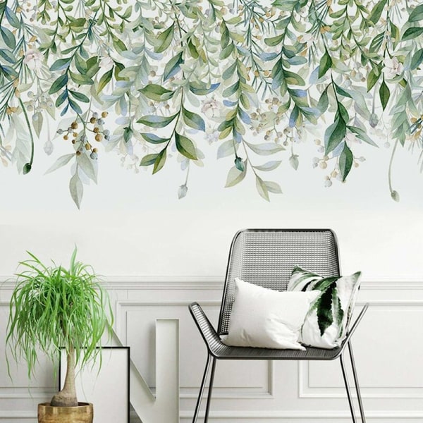 Seinätarrat Vihreät kasvit viiniköynnökset, vihreät lehdet seinätarrat, ripustettavat