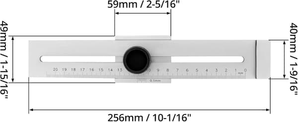 Precisionsritningsmätare, kolstål parallell rits Laser Graverad Skala 200mm Mätområde