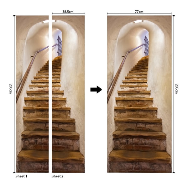 77 * 200 cm dörrklistermärken, 3D inredning i sovrummet Tro