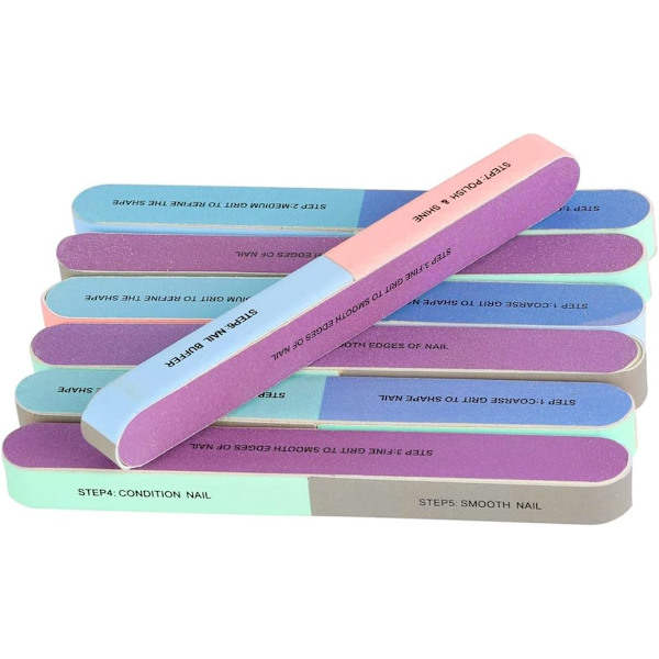 6 st Nail File och Polerare Kosmetisk Manikyr 7 Sätt