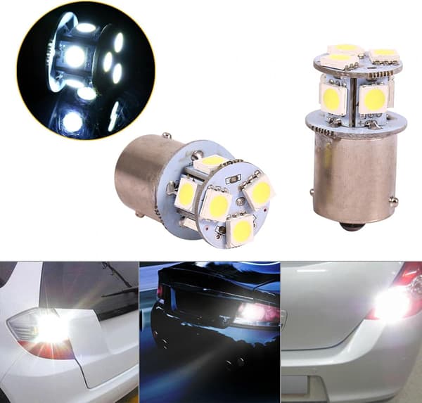 2 stk hvite LED-bilbremselyspærer LED-baklyspære