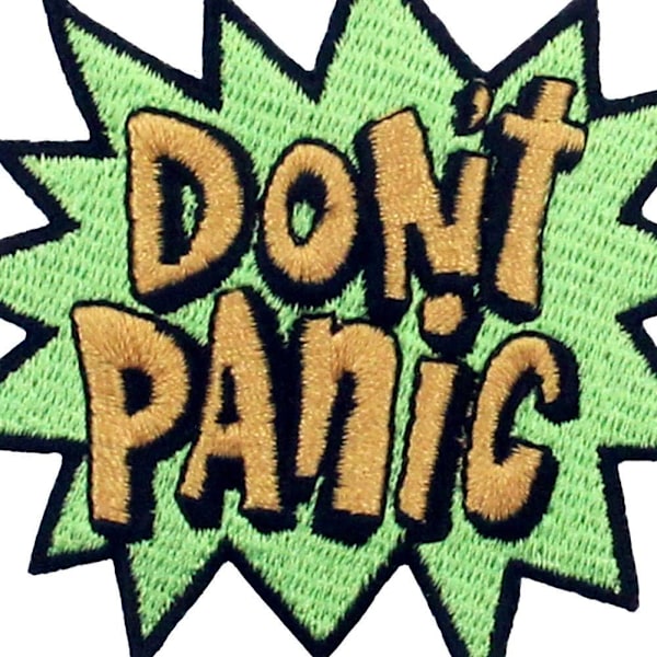 Don't Panic Patch Broderte Applikasjon Stryk På Sy På Emblem