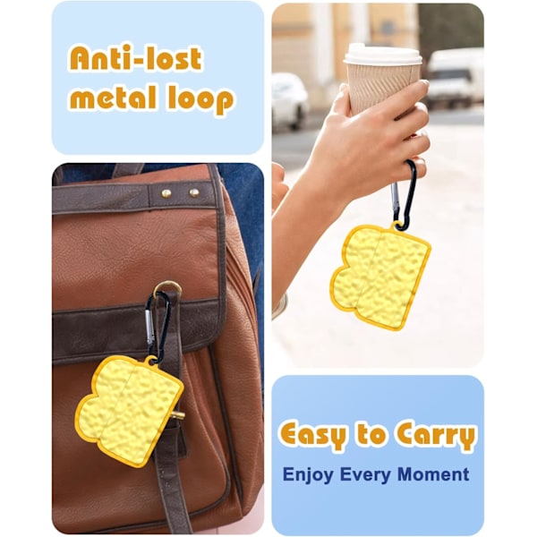 Skal till AirPods 4:e generationen - med nyckelring för AirPods 4:e generationens skal (2024) Toast Söt Kawaii Rolig 3D Mjuk Silikon Kul Cool för Tjejer Kvinnor Tonåringar fo