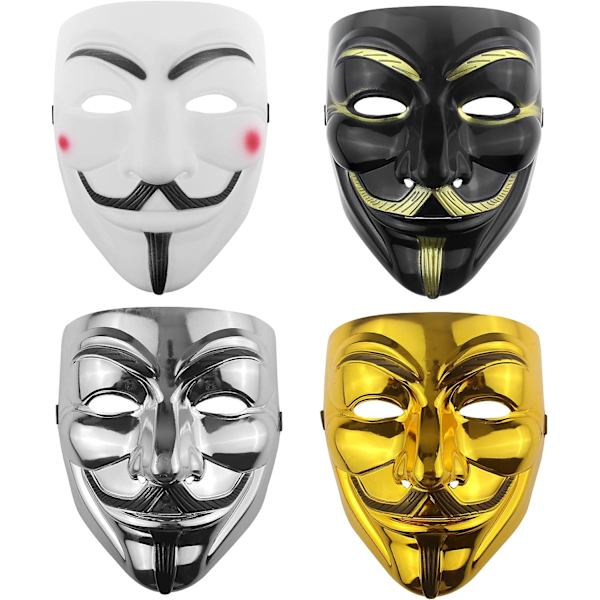 V for Vendetta Maske Børn Damer Mænd Halloween Cosplay Kostume Halloween Horror Ghost Face Masker (Sæt