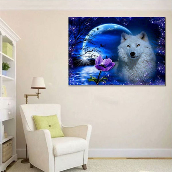 30 × 40 Kaareva kuun kettu timanttimaalaus (30 * 40,