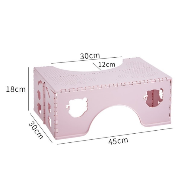 Vikbar toalettpall (rosa) - Fysiologisk badrumspall för vuxna och barn - Toalettpall fo