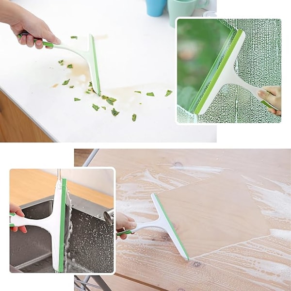 Paket Grön Glasskrapa, Duschskrapa, Mjuk Lim Duschskrapa, Fönsterrengöringsskrapa, Duschskrapa, Lämplig för Glas, Spegel, Golv, Fönster