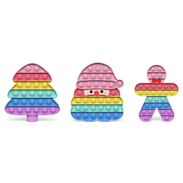 3 st julpop leksaker tryck på den bubbla sensoriska fidgets leksak, Chris