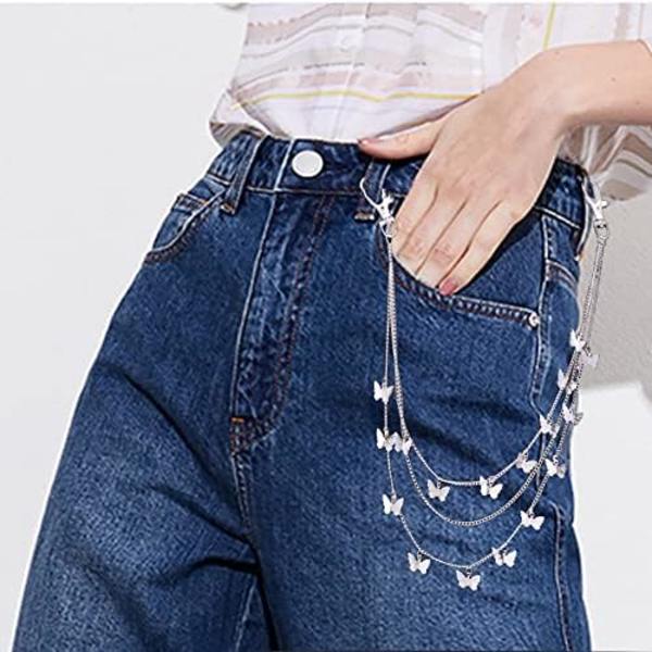 115cm Buks Kæde Pengepung Kæde Punk Kæde Hip Hop Butterfly Lås Charm Jeans Kæder Rock Kæder til Kvinder Mænd Hipster