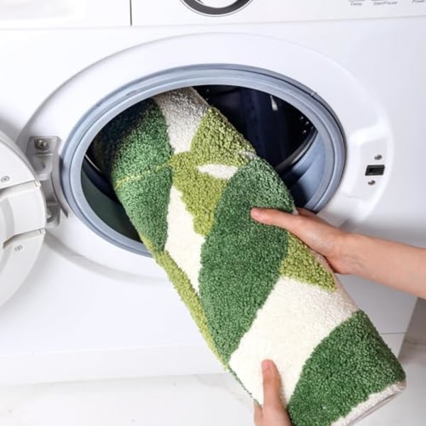 2 stk. Antislip Bademåtte, Blød Mikrofiber Badeværelsesmåtte, Maskinvaskbar Absorberende Brusemåtte til Badeværelse, Køkken, Soveværelse