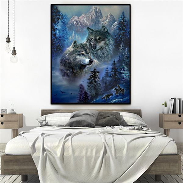 30 × 40 Vuoren susi timanttimaalaus (30 * 40, 1 p