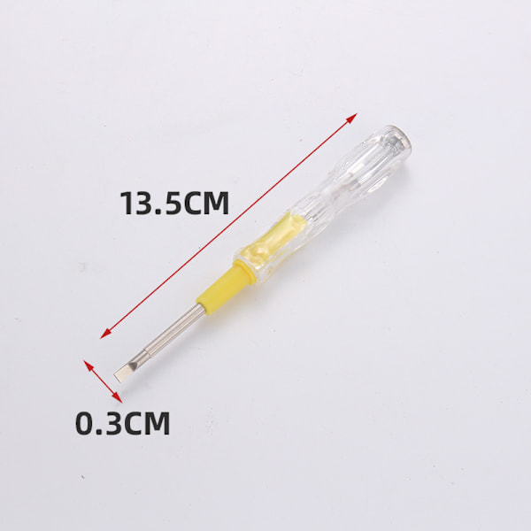Spændingstester skruetrækker pen, 100-500V, kredsløbsdetektor, lysrør, 10 stk., klar+gul