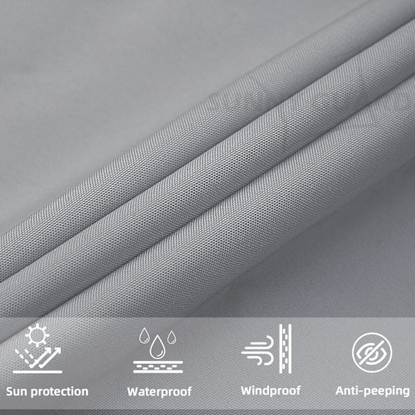 Skuggskydd, Vattenavvisande, 2 x 4 m, Polyester, rektangulär, grå