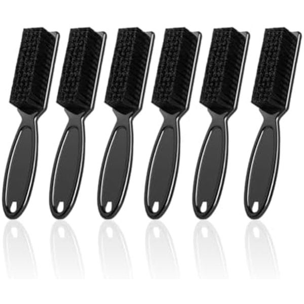 6 stk Barber Clipper Brush Blade Trimmer Rengøringsbørste Sæt Støvfjerningsbørste Manicure Nylonbørste Hårstyling Børsteværktøj (Sort)