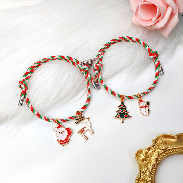 2 Julearmbånd Julehjerte Magnetarmbånd, Juletræ