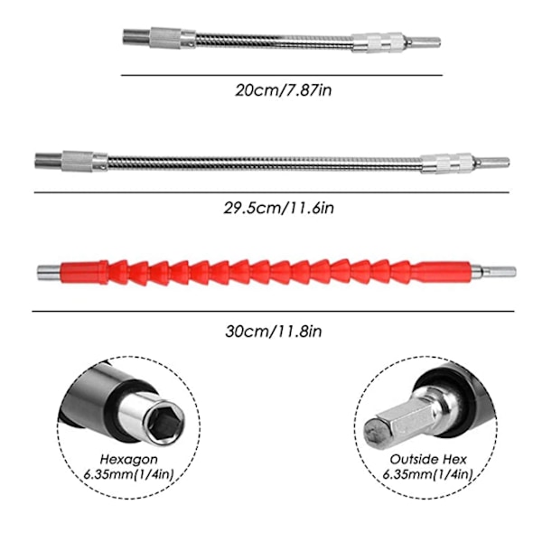 4-pack flexibel elektrisk borrbitförlängningsstång, elektrisk borr