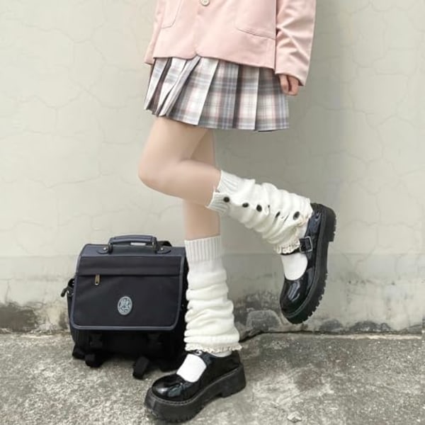 Tyttöjen ja naisten jalkasuojukset - Japanilainen Lolita-jalkasuojukset Y2K Harajuku -jalkasuojukset sukkahousut Kawaii neulotut sukat