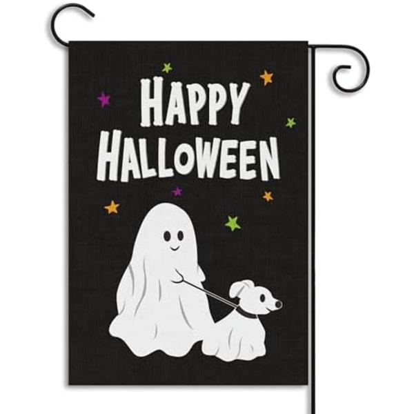 12.6 X 18.1 tommers Halloween Spøkelsesvandrende Hund Hageflagg Skumle Spøkelser Går En Valp Hageflagg Vertikal Dobbeltsidig Trykk