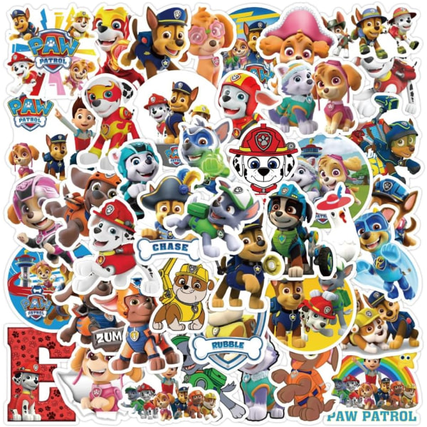 Paw Patrol-klistremerker for barn, 50 stk. vanntette vinylklistremerker for sykkel, motorsykkel, graffiti, bærbar PC