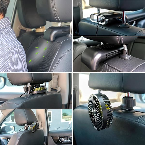 USB-driven bilfläkt 5V 1A Kylande Fläkt Bärbar Resefläkt 3 Hastigheter Buggy Fläkt Små Fläktar fo