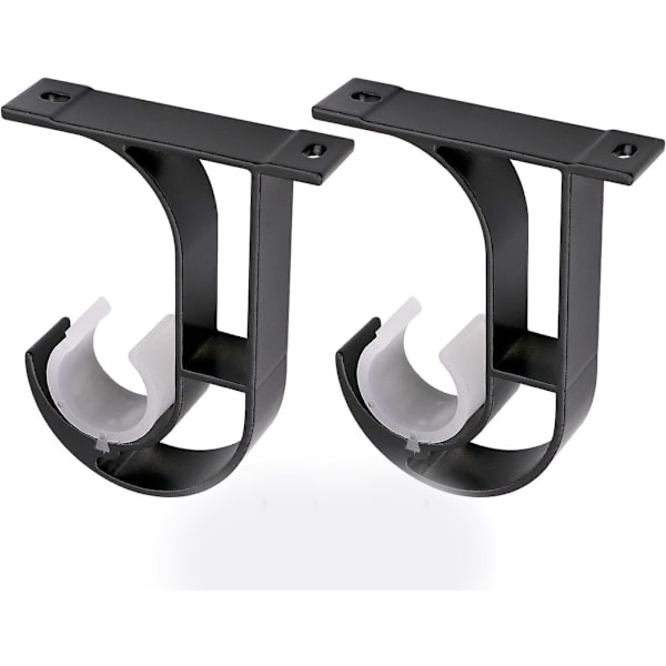 Gardinstångsfäste i aluminiumlegering, gardinstångsfäste, gardinstångsstöd, takfäste Black