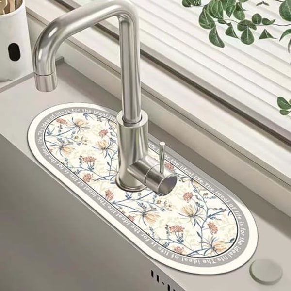 2 st Fantasy Style Kranavloppsmassa, Självabsorberande Avloppsmassa, Diatoméjord Kran Halksäker Avloppsplatta Bänkmassa för