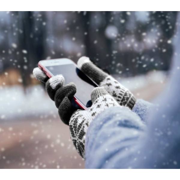 3 Par Touchskärm Vantar Snöblomma, Varma Stickade Vintervantar Julgåvor Strumpfyllnad för Kvinnor