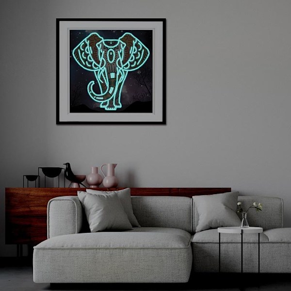 (30x40cm) Elefant Dyre Kreative Veggkunst Romdekor 5d Di