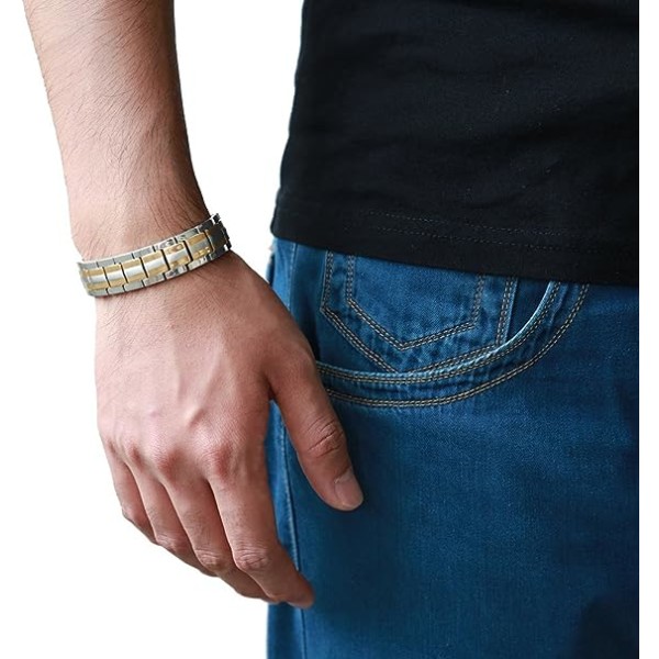 Förfinad Stil - Magnetarmband i Titan för Män - Element wit