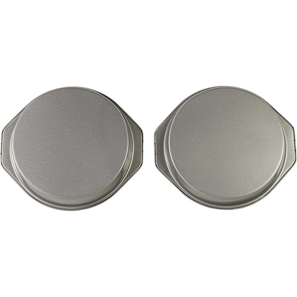 Grå. Set med 2 Runda Non-Stick Kolstål Kaksformar 22,8 cm