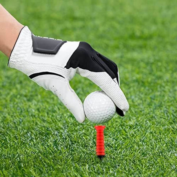 Golf-tees i plast, pakke med 10 stk. Myke gummitopper 3 1/4 tommer, flere farger, reduserer friksjon og sidespinn