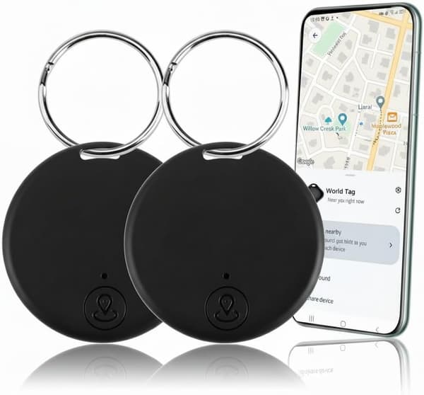 2 stk. Bluetooth GPS Tracker Nøglefinder med App Vandtæt Bagagetracker Smart Finder