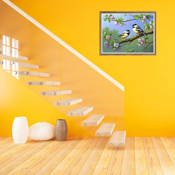5D 30x40 cm Timanttimaalaus DIY-sarjat Petit Oiseau, Yrtti Kukka Kirjonta Timantti Kirjonta Sarjat