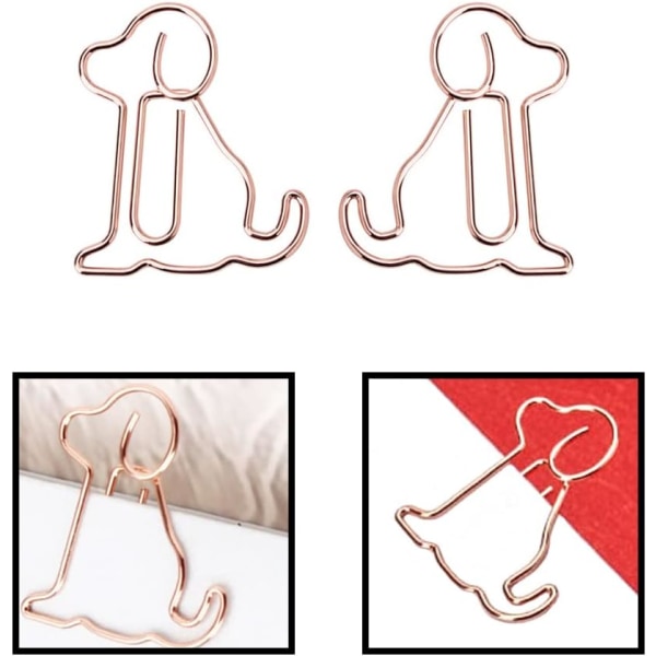 Papirclips 50 stk. Hund Papirclips Dyreformede Papirclips Metal Papirclips Tegneserie Bogmærke