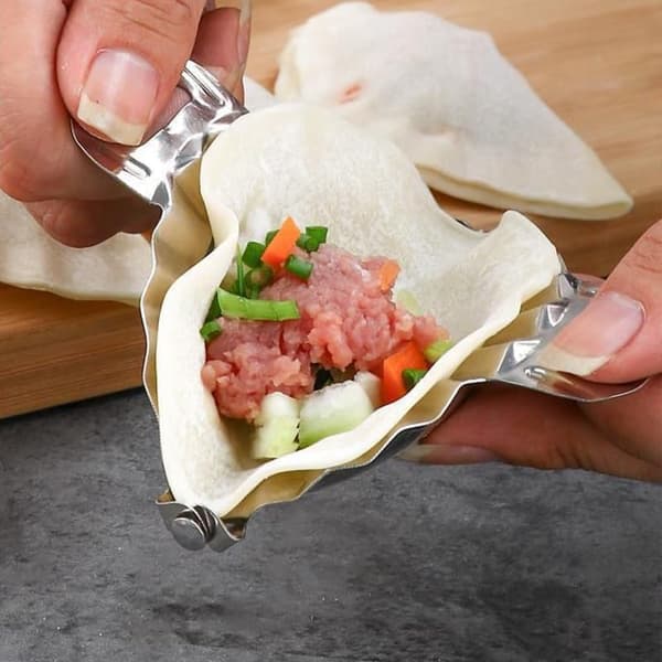 2-pak Dumpling Maker - Dumplingindpakningsmaskine i rustfrit stål - Dejskærer Dumplingform til Dumpling Ravioli