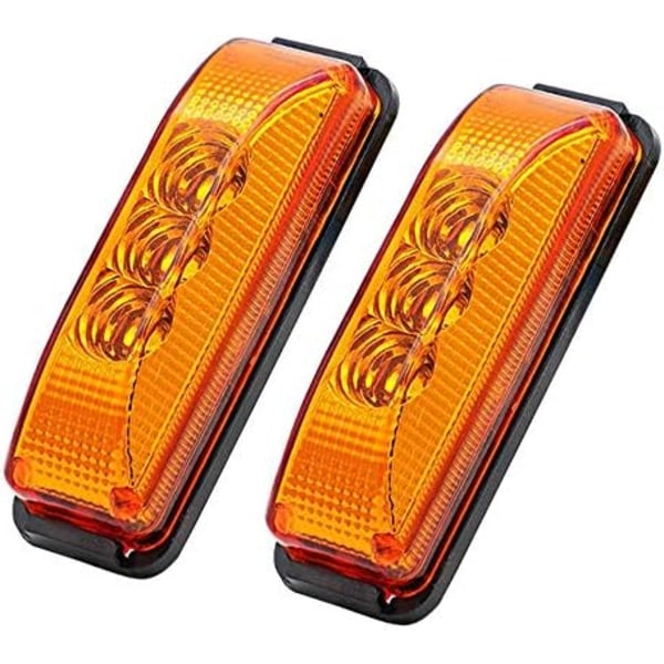 2 stk Vanntette Sidemarkørlys, LED Sidemarkørlys Indikator 12-24V Auto Sidelys for Varebil Lastebil Caravan Bil Buss