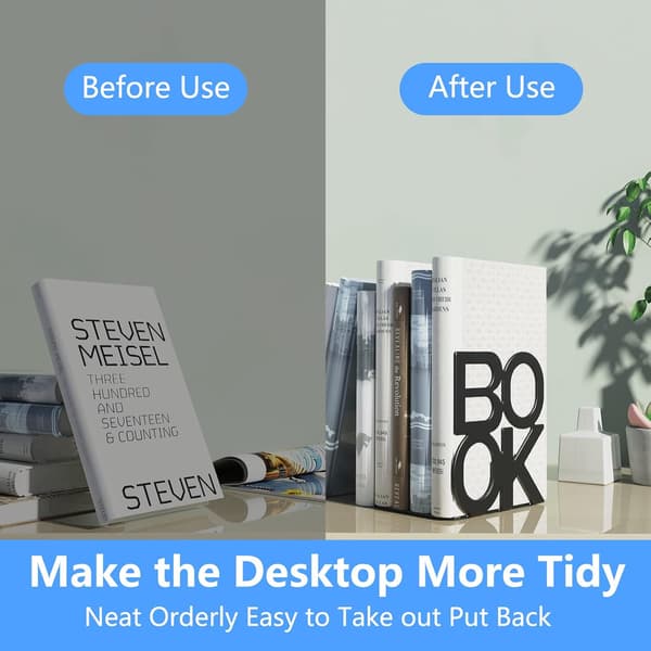 Bokstöd, Bokstöd för Bokhylla, Bokstöd för Böcker, Unik Design, Tunga
