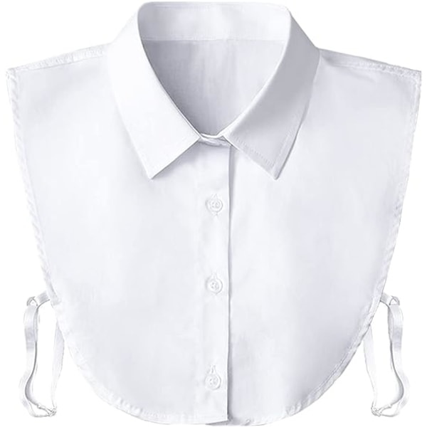 Hvid Fake Collar Aftagelig Dickey Collar Bluse Halvskjorter Pet