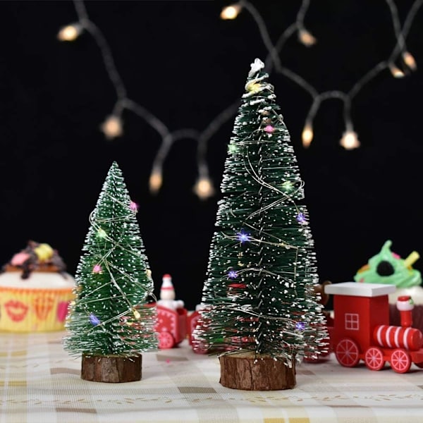 Mini Konstgjort Julgran, 4-pack Flaskborste Julgranar