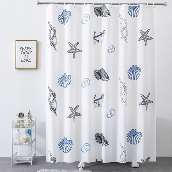 180 x 180 cm Duschdraperi för Badrum med Krokar - PEVA Badrumsgardin för Våtrum, Badkar, Duschkabin