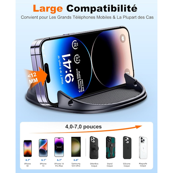 1 st Smartphonehållare för Bil, Universal Bilinstrumentbräda Telefonhållare för iPhone 16 15 14 13 12 Pro Max 11 XR XS 8 7 Samsung Galax
