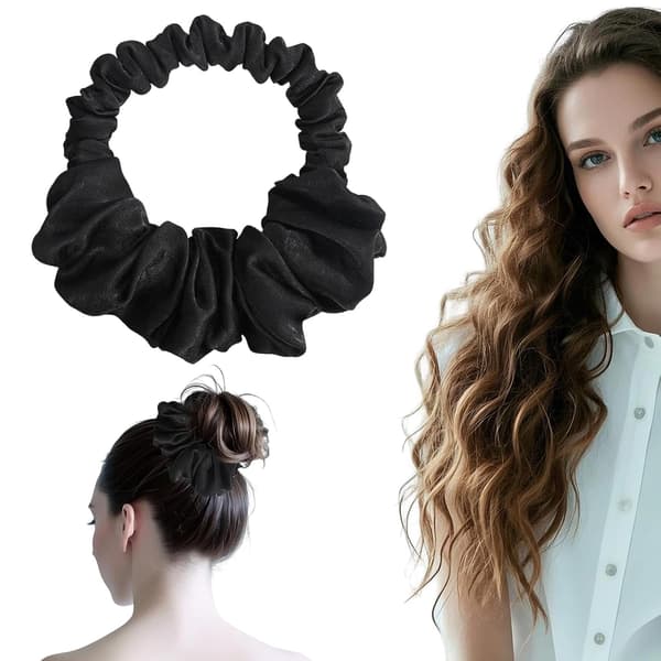 Varmefrit Hårkrøllejern, Varmefrit Krøller Natten Over, Sorte Hårelastikker Varmefrit Krølle-scrunchie Ingen Varme Krøller til Langt Hår, Blød Sov-i
