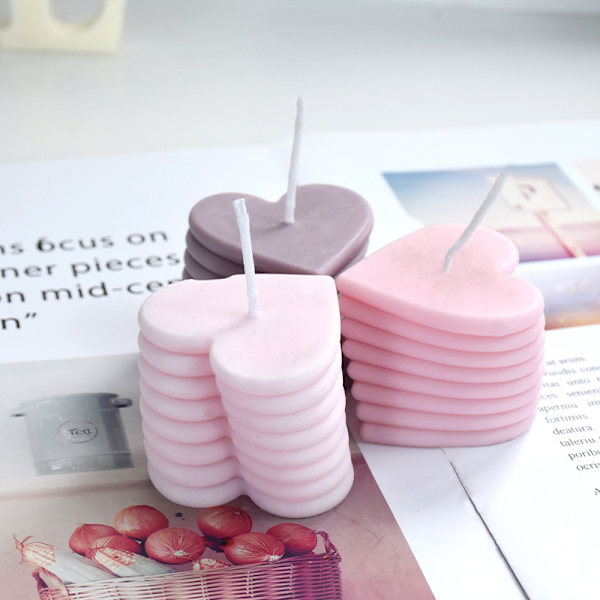 1 stk Lysforme - Silikonform til Lysfremstilling, DIY 3D Former til Soyavoks, Bivoks, Duftlys, Valentinsdag